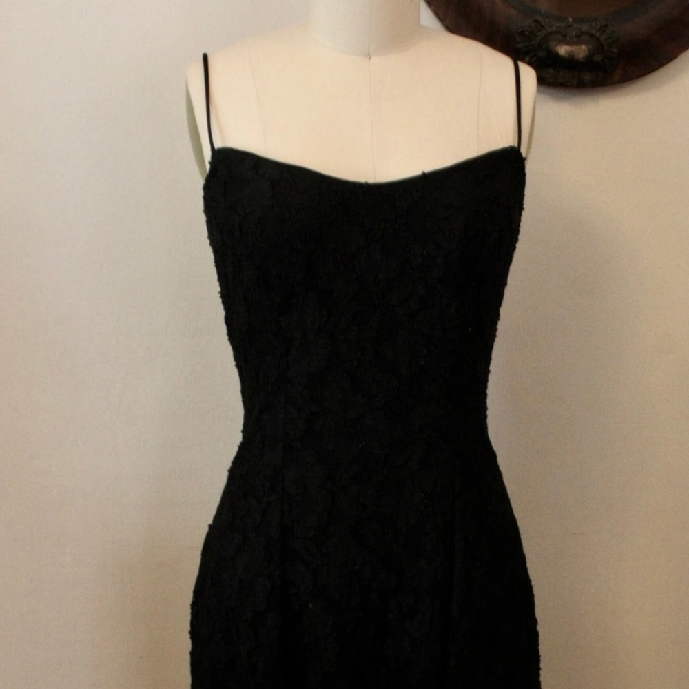 1990's Molly Malloy Black Lace Skater Dress